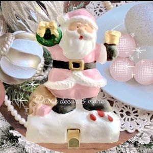 Pink Santa Stocking holder